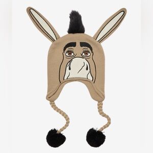 NWT Hot Topic Shrek Donkey tassel knit beanie